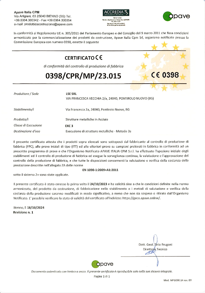 Conformità del Controllo di Produzione